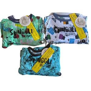 Snuggle Bums Kids Bamboo Long Sleeve Pajama Set 3 pairs 4T NWT